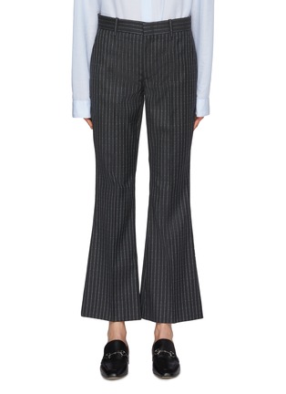Main View - Click To Enlarge - GUCCI - Logo stripe wool flared pants