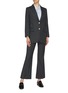 Figure View - Click To Enlarge - GUCCI - Logo stripe wool flared pants