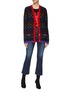 Figure View - Click To Enlarge - GUCCI - GG logo jacquard wool V-neck cardigan