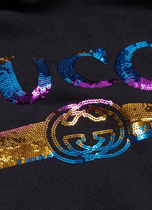  - GUCCI - Sequinned logo oversized hoodie