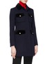 Detail View - Click To Enlarge - GUCCI - Belted GG logo patch pocket wool coat
