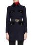 Main View - Click To Enlarge - GUCCI - Belted GG logo patch pocket wool coat