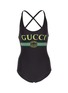 Main View - Click To Enlarge - GUCCI - Logo print one-piece swimsuit
