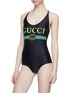 Figure View - Click To Enlarge - GUCCI - Logo print one-piece swimsuit
