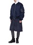 Front View - Click To Enlarge - JUUN.J - Two-in-one bomber jacket and long zip vest