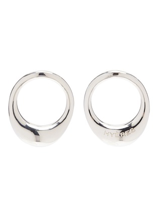 Main View - Click To Enlarge - HYÈRES LOR - 'Champagne Moon' silver ring hoop earrings