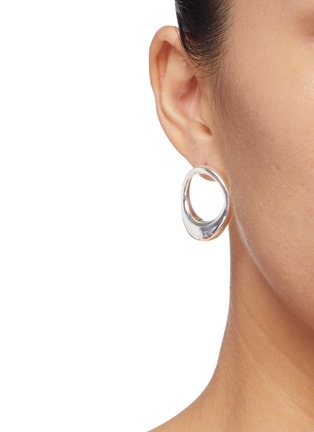 Figure View - Click To Enlarge - HYÈRES LOR - 'Champagne Moon' silver ring hoop earrings