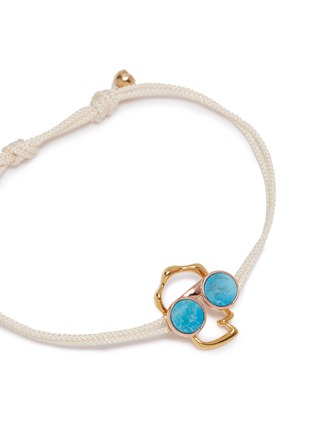 Detail View - Click To Enlarge - HYÈRES LOR - 'Thierry' turquoise 14k gold cord bracelet