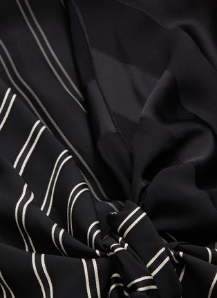  - ESTEBAN CORTAZAR - Cutout drape back cross front stripe satin top
