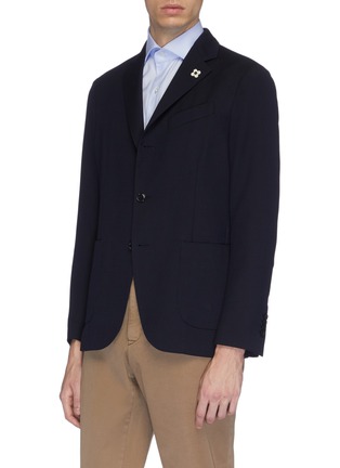 Front View - Click To Enlarge - LARDINI - 'Easy Wear' wool-cotton hopsack soft blazer