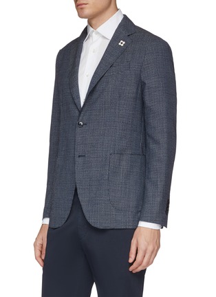Front View - Click To Enlarge - LARDINI - 'Easy Wear' packable check plaid wool soft blazer
