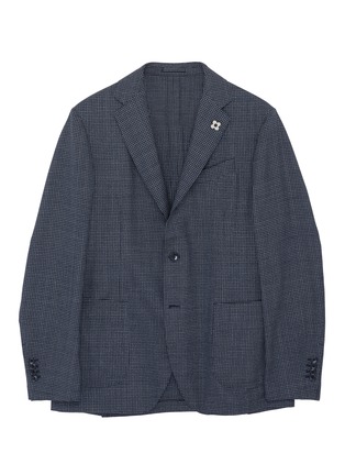 Main View - Click To Enlarge - LARDINI - 'Easy Wear' packable check plaid wool soft blazer