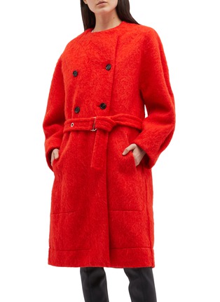 Main View - Click To Enlarge - CHLOÉ - Belted double breasted brushed wool blend coat