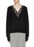 Main View - Click To Enlarge - CHLOÉ - Lace insert V-neck sweater