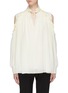 Main View - Click To Enlarge - CHLOÉ - Ruffle tie neck cold-shoulder blouse
