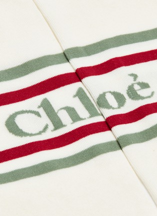 Detail View - Click To Enlarge - CHLOÉ - Logo intarsia stripe socks