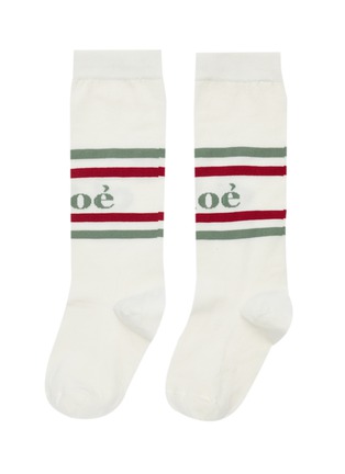 Main View - Click To Enlarge - CHLOÉ - Logo intarsia stripe socks