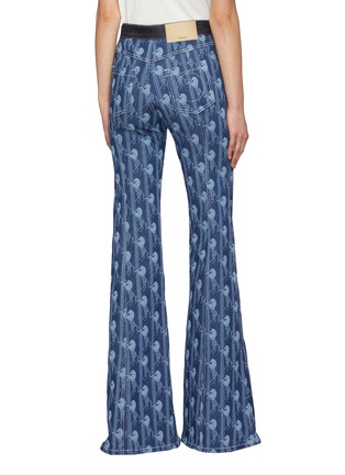 Back View - Click To Enlarge - CHLOÉ - Split front cuff horse print flared jeans