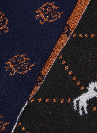  - CHLOÉ - Cutout horse monogram patchwork jacquard sweater