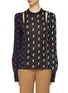 Main View - Click To Enlarge - CHLOÉ - Cutout horse monogram patchwork jacquard sweater