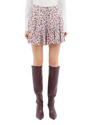 Main View - Click To Enlarge - CHLOÉ - Scalloped cuff floral print shorts