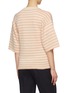 Back View - Click To Enlarge - CHLOÉ - Logo embroidered stripe cashmere short sleeve cardigan