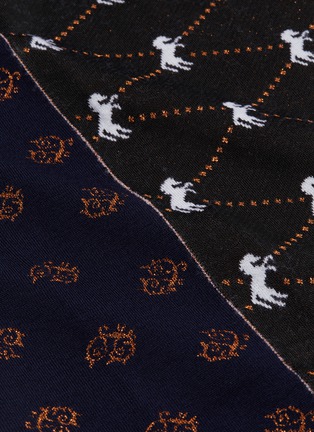 Detail View - Click To Enlarge - CHLOÉ - Horse monogram patchwork jacquard knit skirt