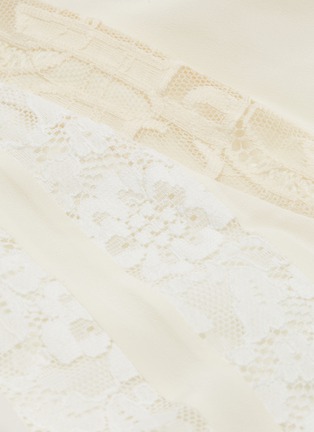 Detail View - Click To Enlarge - CHLOÉ - Logo lace insert silk chiffon skirt