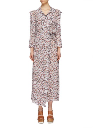 Main View - Click To Enlarge - CHLOÉ - Belted scalloped edge floral print robe coat