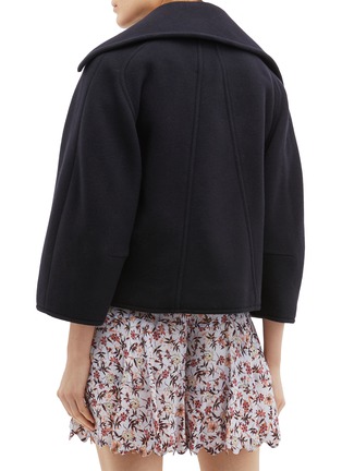 Back View - Click To Enlarge - CHLOÉ - Double breasted cropped melton trapeze jacket