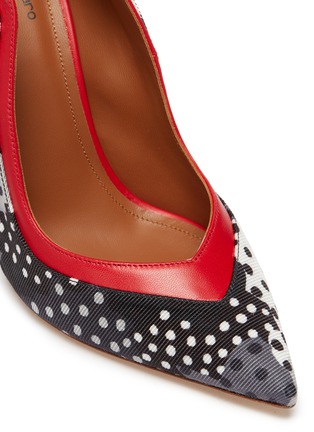 Detail View - Click To Enlarge - MALONE SOULIERS - 'Penelope' leather topline polka dot print pumps