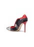 Back View - Click To Enlarge - MALONE SOULIERS - 'Penelope' leather topline polka dot print pumps