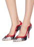 Figure View - Click To Enlarge - MALONE SOULIERS - 'Penelope' leather topline polka dot print pumps