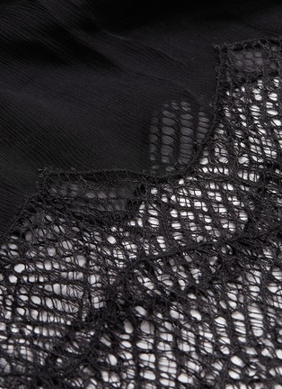 Detail View - Click To Enlarge - SIMKHAI - Lace panel ruffle drape back silk dress