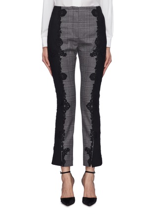 Main View - Click To Enlarge - SIMKHAI - Contrast embroidered outseam wool houndstooth check pants