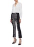 Figure View - Click To Enlarge - SIMKHAI - Contrast embroidered outseam wool houndstooth check pants