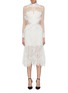 Main View - Click To Enlarge - SIMKHAI - Mesh panel high neck Chantilly lace dress