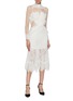 Figure View - Click To Enlarge - SIMKHAI - Mesh panel high neck Chantilly lace dress