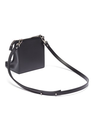 Detail View - Click To Enlarge - A-COLD-WALL* - Logo print curved leather crossbody bag