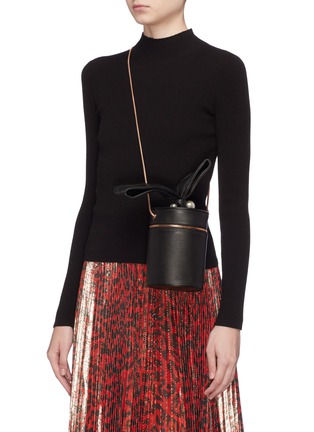 Figure View - Click To Enlarge - SOPHIA WEBSTER - 'Bonnie' faux pearl leather crossbody bucket bag