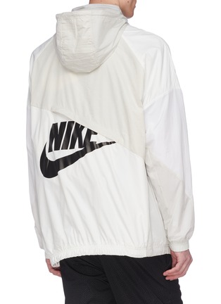 Back View - Click To Enlarge - NIKELAB - Retractable hood logo trim panelled anorak