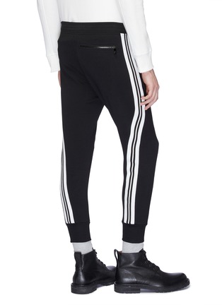 Back View - Click To Enlarge - NEIL BARRETT - Diagonal stripe outseam neoprene jogging pants