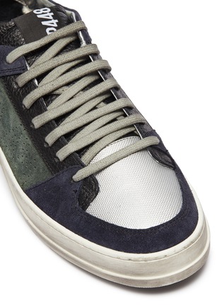 Detail View - Click To Enlarge - P448 - Mix panel perforated leather sneakers