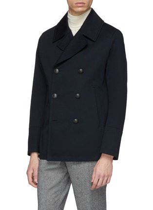 Front View - Click To Enlarge - SEALUP - Double breasted twill peacoat