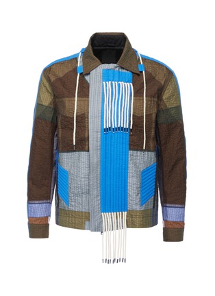 Main View - Click To Enlarge - CRAIG GREEN - 'Tent' drawstring fringe quilted patchwork jacket