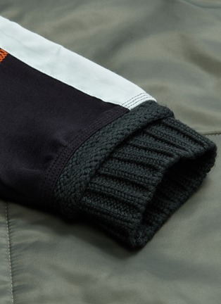  - CRAIG GREEN - 'Ridge' nylon panel stripe sleeve half-zip sweater