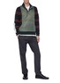 Figure View - Click To Enlarge - CRAIG GREEN - 'Ridge' nylon panel stripe sleeve half-zip sweater
