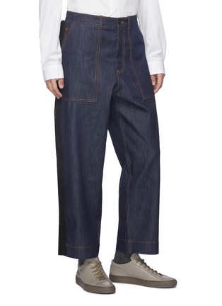 Front View - Click To Enlarge - CRAIG GREEN - Stripe outseam worker jeans