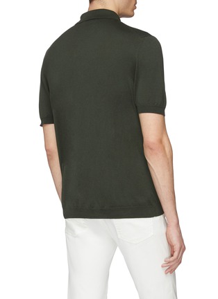 Back View - Click To Enlarge - ALTEA - Silk-cotton knit polo shirt