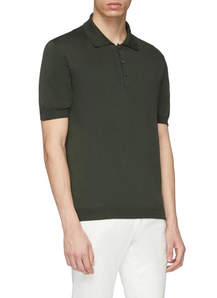 Front View - Click To Enlarge - ALTEA - Silk-cotton knit polo shirt